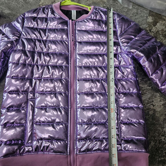 Ideology Puffer Vest Winter Coat Purple Shine Size 16 Girls - Picture 6 of 7